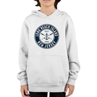 Long Beach Island New Jersey Nj Vintage Boat Anchor & Oars Youth Hoodie | Mazezy CA