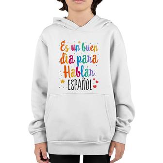 Maestra Cute Rainbow Regalos Para Bilingual Spanish Teacher Youth Hoodie | Mazezy