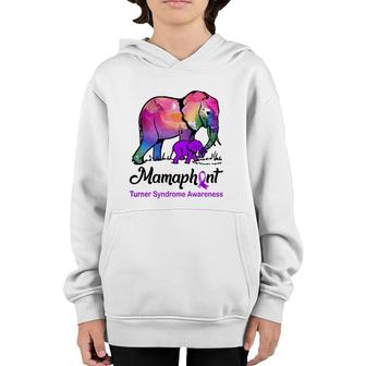 Mamaphant Mama Elephant Turner Syndrome Awareness Youth Hoodie | Mazezy CA