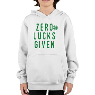 Mens No Lucks Given St Patty's Party Green Parade Gift Youth Hoodie | Mazezy