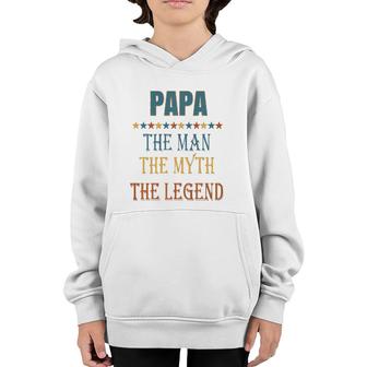 Mens Papa Man Myth Legend Funny Gift Youth Hoodie | Mazezy