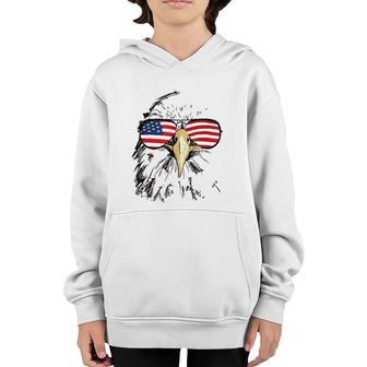 Mens Patriotic Bald Eagle Usa American Flag 4Th Of July Cool Gift Youth Hoodie | Mazezy AU