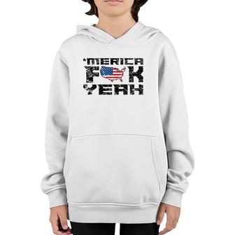 Merica Fck Yeah - 4Th Of July Usa Funny Youth Hoodie | Mazezy
