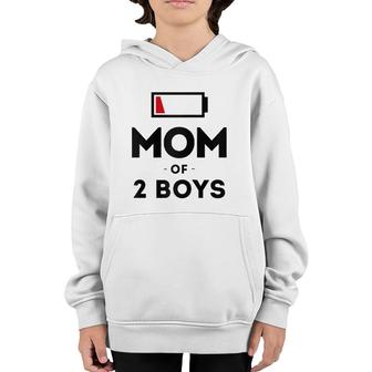 Mom Of 2 Boys Clothing Gift For Mother Wife Mom Funny Women Youth Hoodie | Mazezy