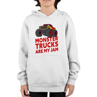 Monster Trucks Are My Jam Monster Truck Lover Youth Hoodie | Mazezy