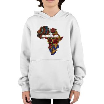 Motherland African American Map Tees By Berts Youth Hoodie | Mazezy