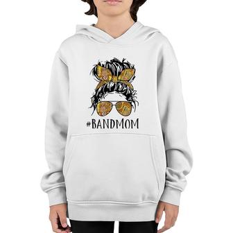 Mother's Day Messy Hair Woman Bun Band Mom Marching Band Youth Hoodie | Mazezy