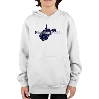 Mountain Mama Wv With State Distressed Design Youth Hoodie | Mazezy