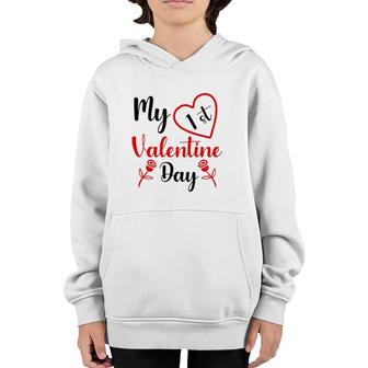 My 1St Valentine Day Couple Valentine Valentine White Youth Hoodie | Mazezy