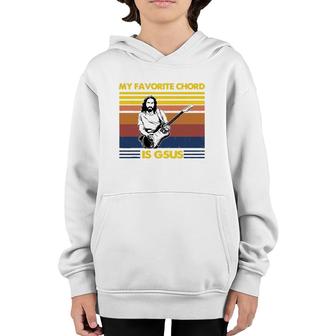My Favorite Chord Is Gsus Jesus Playing Guitar Fun Musician Youth Hoodie | Mazezy