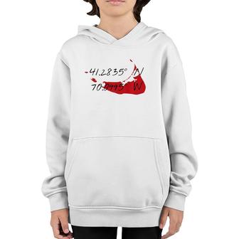 Nantucket Island Coordinates Map Youth Hoodie | Mazezy