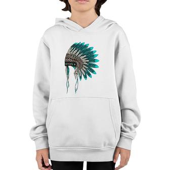 Native American Indian Headdress Costume Jewelry Decor Youth Hoodie | Mazezy