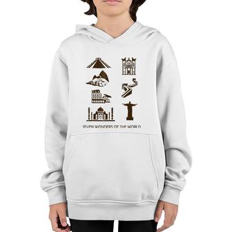 New Seven Wonders Of The World Geography Youth Hoodie | Mazezy