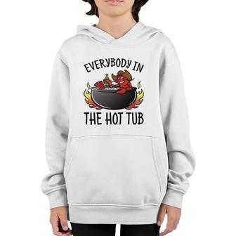 Nn Everybody In The Hot Tub Funny Crawfish Lover Youth Hoodie | Mazezy