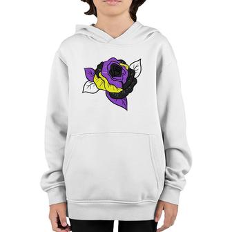 Nonbinary Pride Rose Nonbinary Rose Youth Hoodie | Mazezy