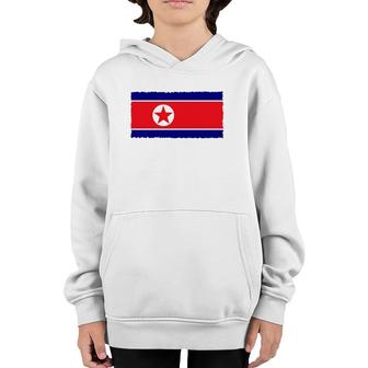 North Korea Flag Distressed Youth Hoodie | Mazezy
