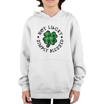 Not Lucky Simply Blessed Christian Faith St Patrick's Day Raglan Baseball Tee Youth Hoodie
