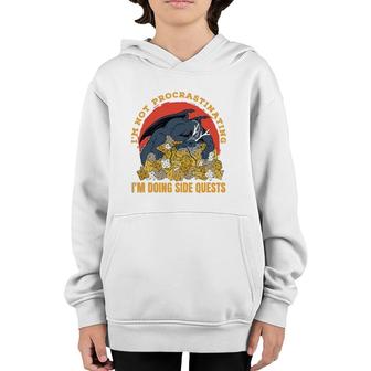 Not Procrastinating Side Quest Dungeon Rpg Dice Dragon Youth Hoodie | Mazezy