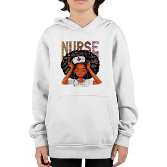 Nurse Black Woman Magic Afro Melanin Queen Black History Youth Hoodie | Mazezy