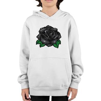 Occult Vintage Black Rose Gothic Youth Hoodie | Mazezy DE