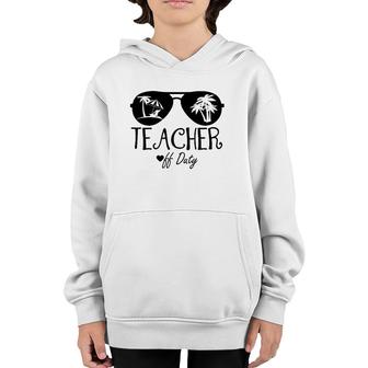 Off Duty Teacher Tropical Summer Vacation Break Gift Youth Hoodie | Mazezy