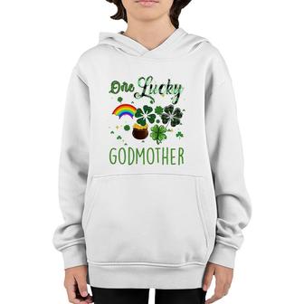 One Lucky Rainbow Godmother St Patrick's Day Funny Youth Hoodie | Mazezy