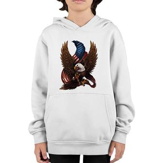 Patriotic American Design With Eagle And Flag Youth Hoodie