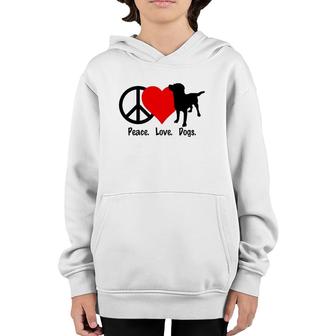 Peace Love Dogs Tee Dog Puppy Youth Hoodie | Mazezy