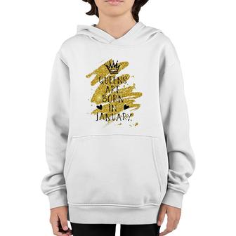 Perfect Queens Are Born In January Birthday Gift Elegance Youth Hoodie | Mazezy