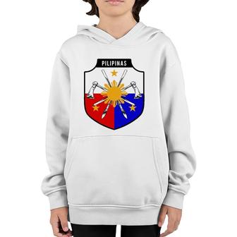 Pilipinas Philippine Flag 3 Star And Sun Youth Hoodie | Mazezy