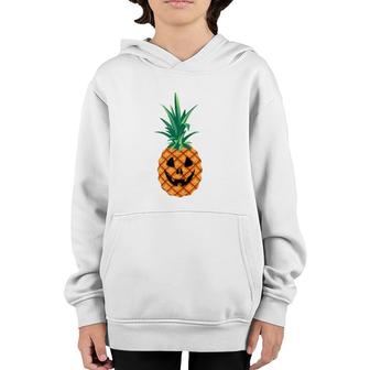 Pineapple Pumpkin Jack O'lantern Halloween Youth Hoodie | Mazezy