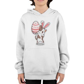 Pink Bunny Cat With Giant Egg Cute Cat Easter Eggs Youth Hoodie - Seseable