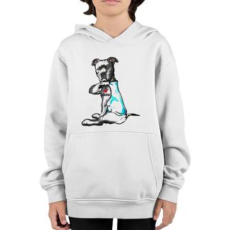 Pitbull Tattoo I Love Mama Funny Mother's Day Family Youth Hoodie | Mazezy