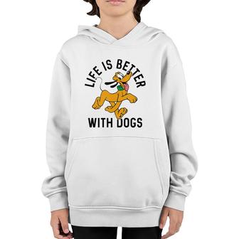 Pluto Life Is Better With Dogs Tank Top Youth Hoodie | Mazezy