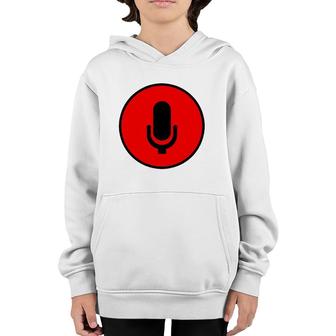 Press To Talk Red Micro Icon Youth Hoodie | Mazezy