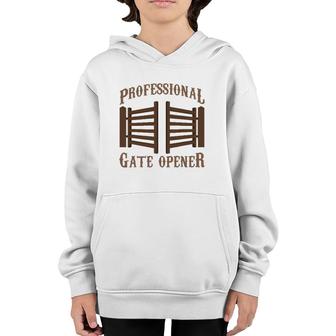 Professional Gate Opener Country Farmer Pasture Gate Youth Hoodie | Mazezy