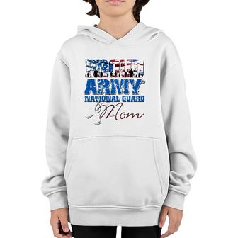 Proud Army National Guard Mom Usa Flag Mothers Day Youth Hoodie | Mazezy