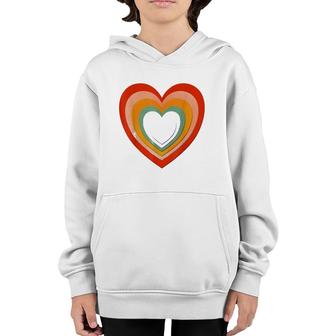 Rainbows And Heart Cutouts Valentines Love Youth Hoodie | Mazezy