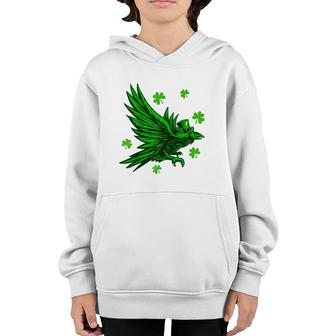 Raven Crow Lover Leprechaun Lucky Raven St Patrick's Day Youth Hoodie | Mazezy