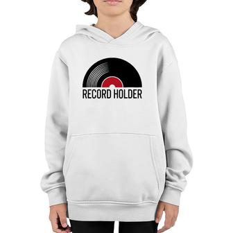 Record Holder Vinyl Record Youth Hoodie | Mazezy