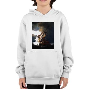 Rembrandt Christ In The Storm On The Sea Of Galilee Youth Hoodie | Mazezy