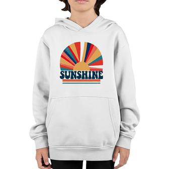 Retro 70S Style Hippie Sunshine Vintage Peace & Love Youth Hoodie | Mazezy