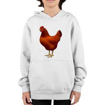 Rhode Island Red Hen Chicken Lover Youth Hoodie | Mazezy