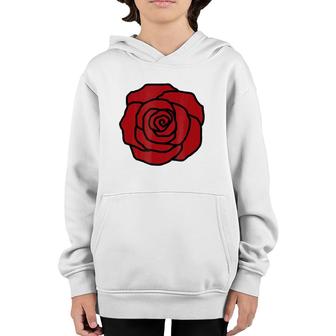 Rose Flower Red Rose Youth Hoodie | Mazezy