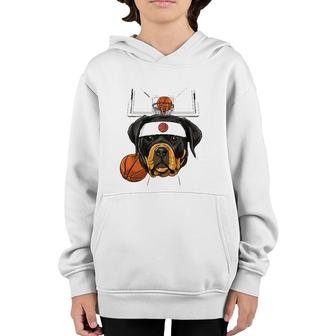 Rottweiler Basketball Dog Lovers Basketball Player Youth Hoodie | Mazezy