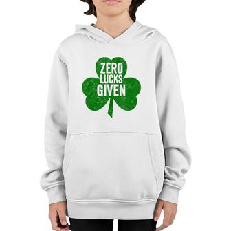 Saint Patrick's Day Funny Gift Zero Lucks Given Tank Top Youth Hoodie | Mazezy
