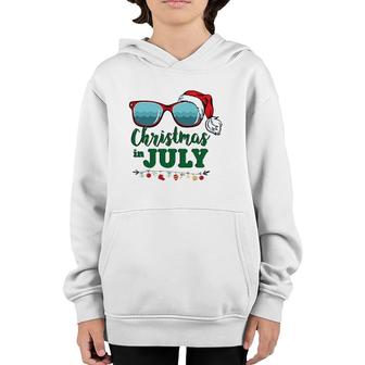 Santa Hat Sunglasses Summer Christmas In Julygift Youth Hoodie | Mazezy