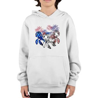 Sea Turtles 4Th Of July American Usa Flag Patriotic Youth Hoodie | Mazezy