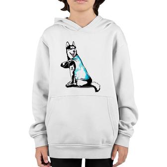 Siberian Husky Tattoos I Love Mom Sitting Gift Mother's Day Youth Hoodie | Mazezy