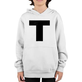 Simple Letter T Youth Hoodie | Mazezy